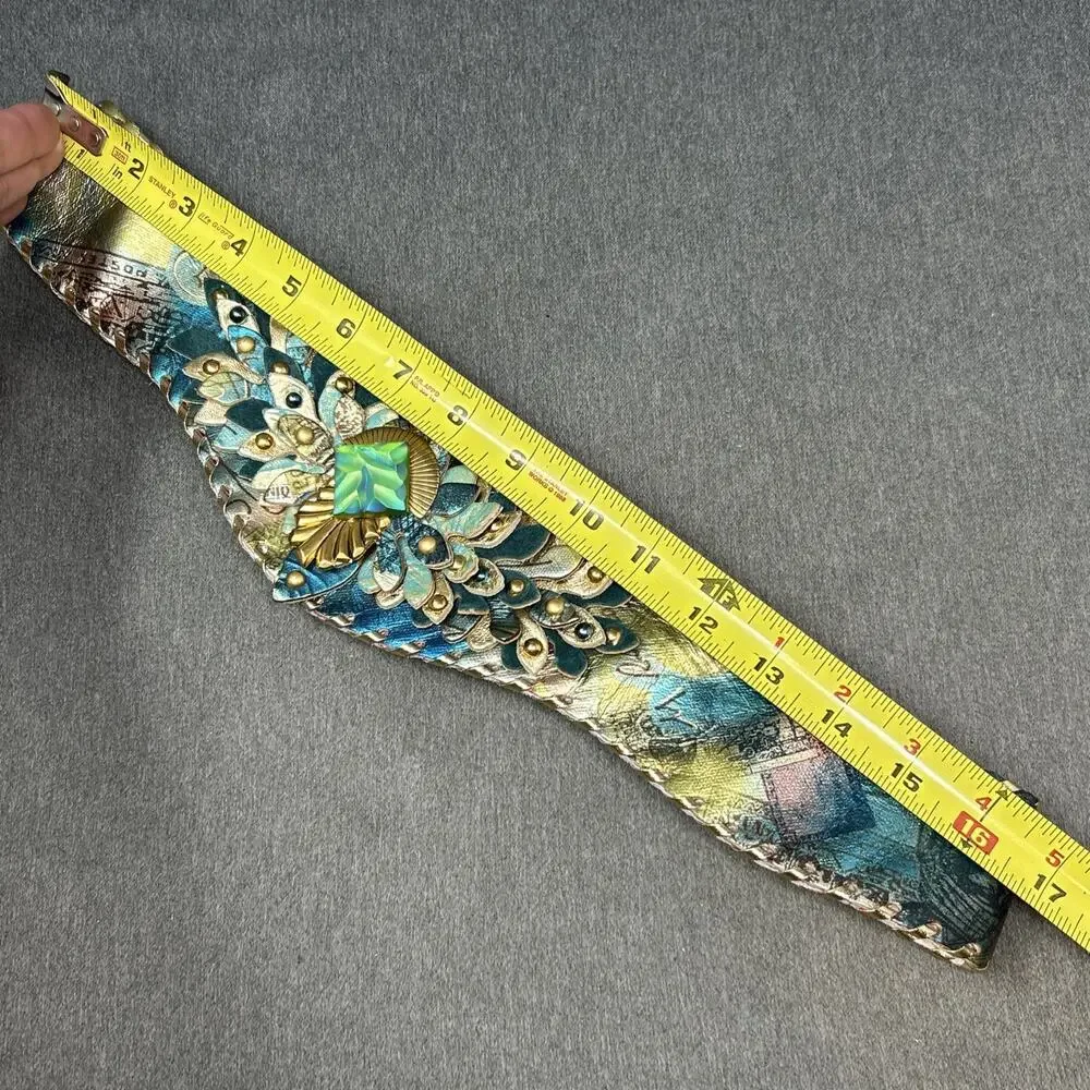 OOAK Handmade Belt Statement Sculptural Wearable Art Nouveau Fits Waists 25"-33" - Picture 4 of 12